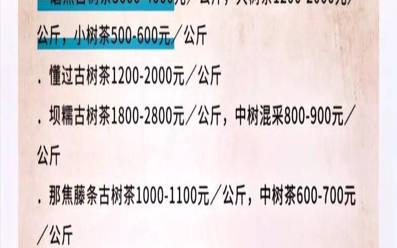 云南昆明茶叶公司（云南茶叶价格一览表）