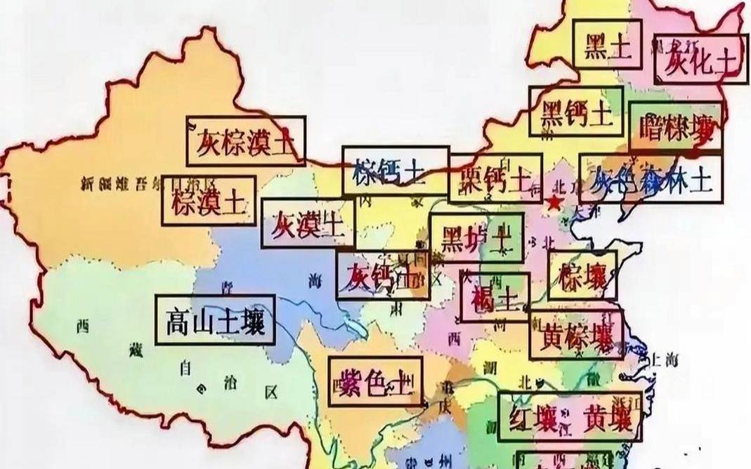 中国六大土壤类型分布,土壤分类标准