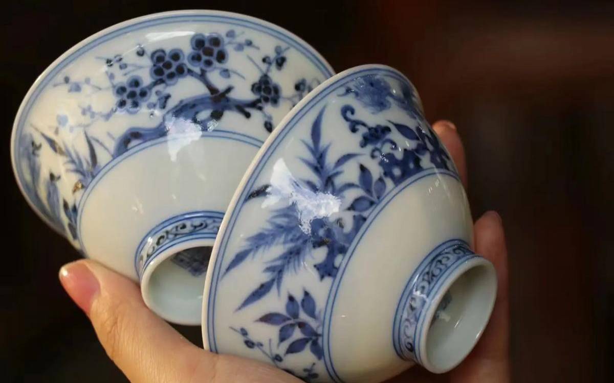 岁寒三友瓷器图片,单个茶杯图片