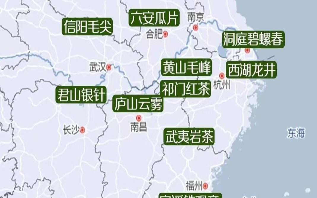 世界茶叶分布图,世界三大名茶