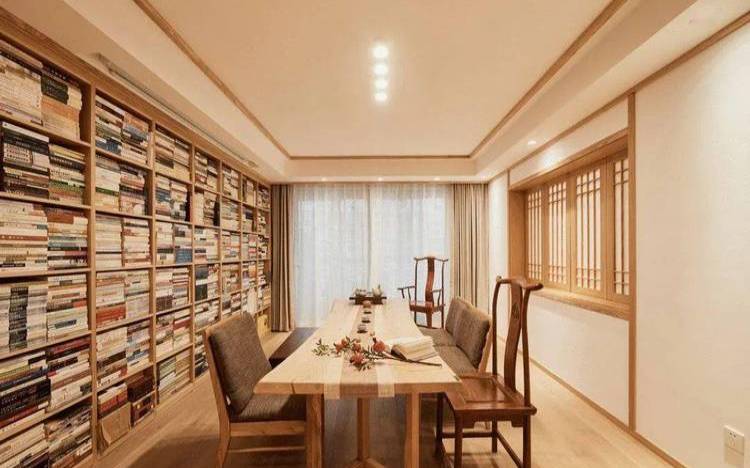 书房与茶室结合欧式效果图,一间茶室一隅宁静