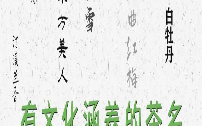 安徽茶叶宣传标语,有文化涵养的茶名